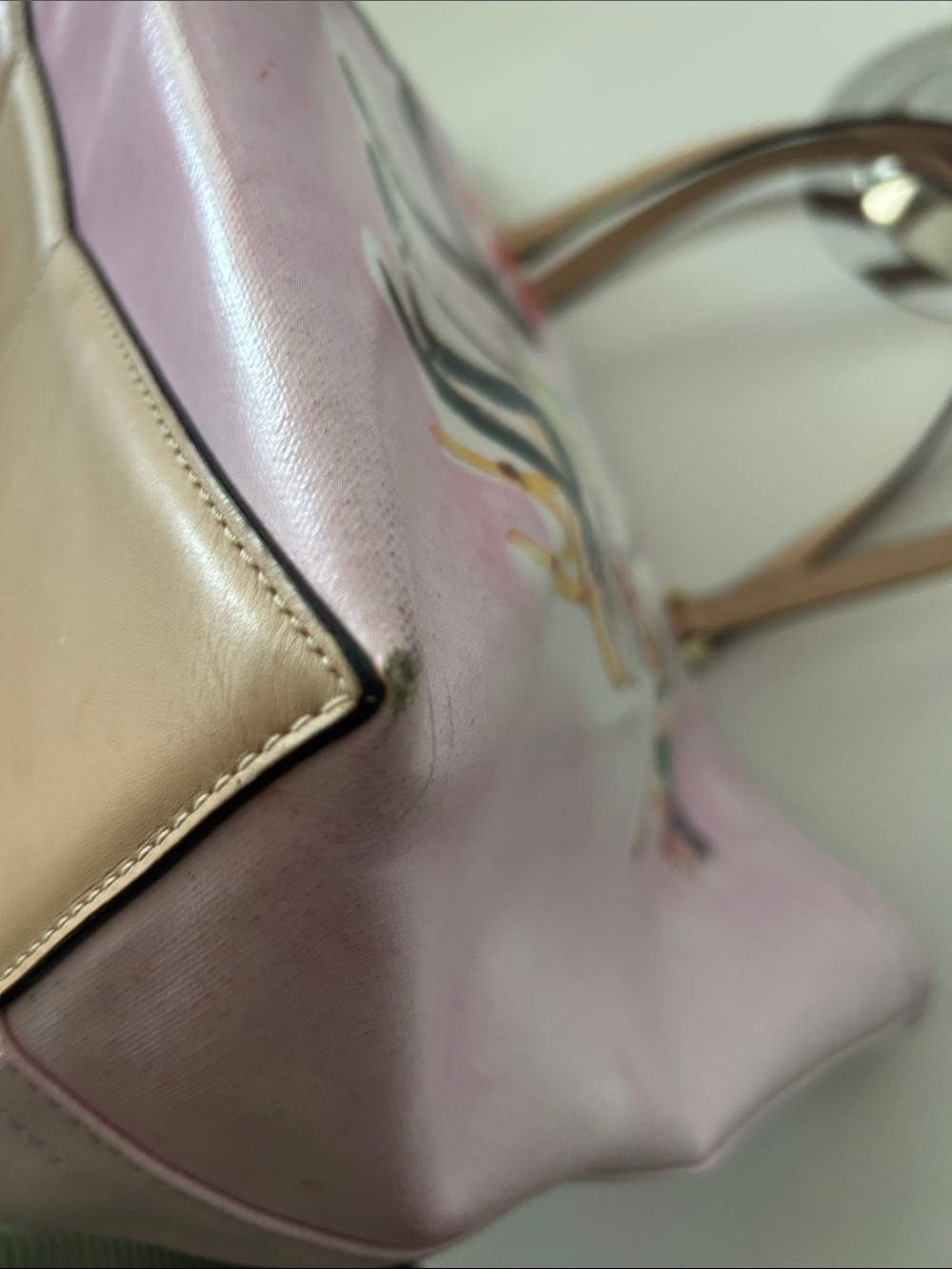 kate spade Ooh La La Pink Leather Illustrated Tote Bag Boho Rare Only $100!!! - Picture 11 of 16